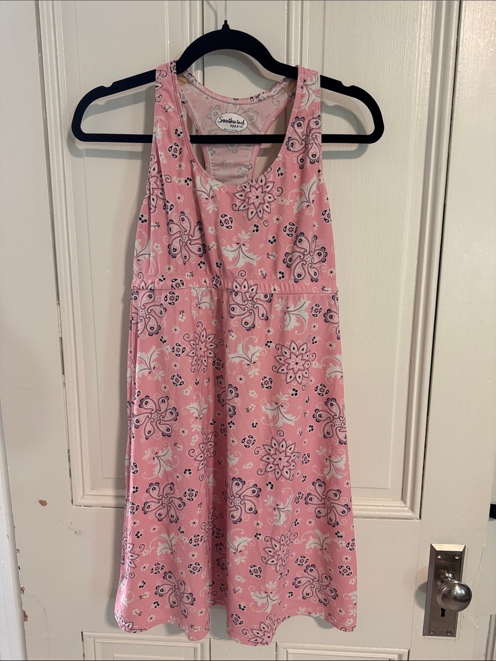 Southwind Apparel Paisley Floral Sleeveless Swim Top with UPF 50+ nylon spandex